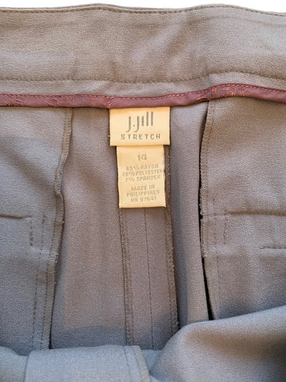 14 J.Jill Stretch Women's Gray Wide Leg Dress Pants Trousers 31" Inseam