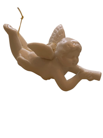 Vintage Ceramic Hanging Angel Ornaments Cherub New Old Stock Box of 6