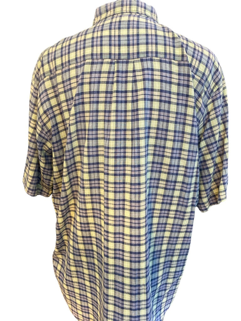 XL Britches Great Outdoors Mens Plaid Button Down Shirt Short Sleeve