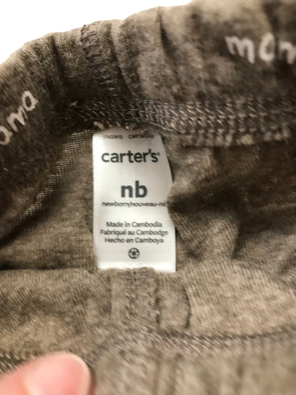 Newborn Carter's 2 Pieces Pants Joggers Pull On "dada" Gray