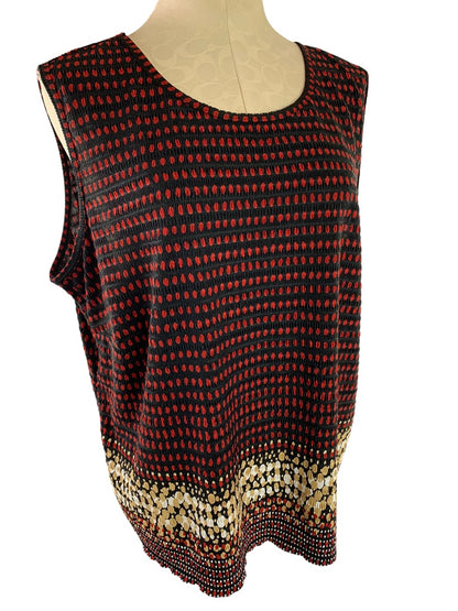 18/20 Dressbarn Woman Multicolor Sleeveless Pucker Stretch Blouse