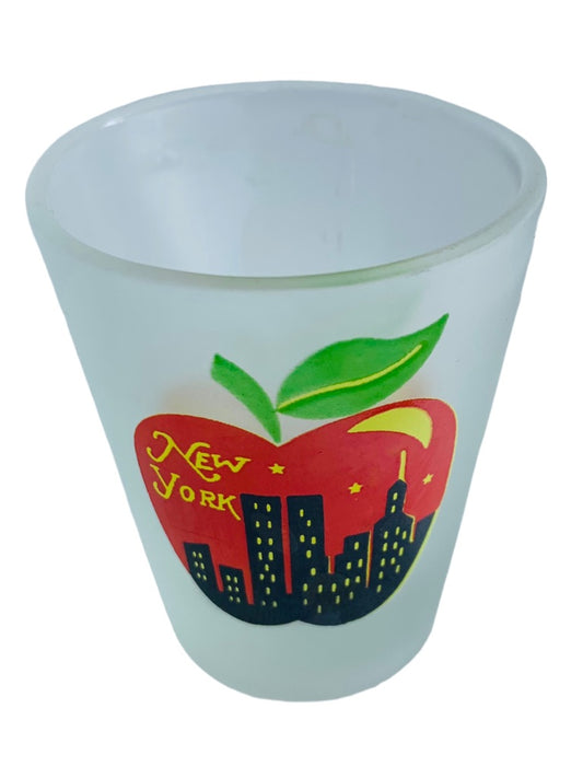 New York The Big Apple Souvenir Shot Glass Frosted Barware