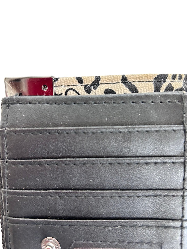 Jessica Simpson Taupe Faux Leather "Frankie Double Gusset Bi Fold" Wallet