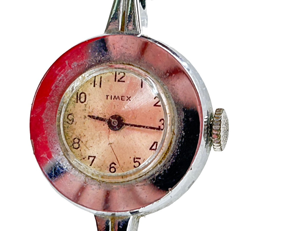 Vintage Timex Women's Silvertone Wrist Watch Salvage Condition
