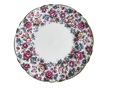 Royal Victoria Fine Bone China Springtime 8.25" Gold Trim Salad Plate