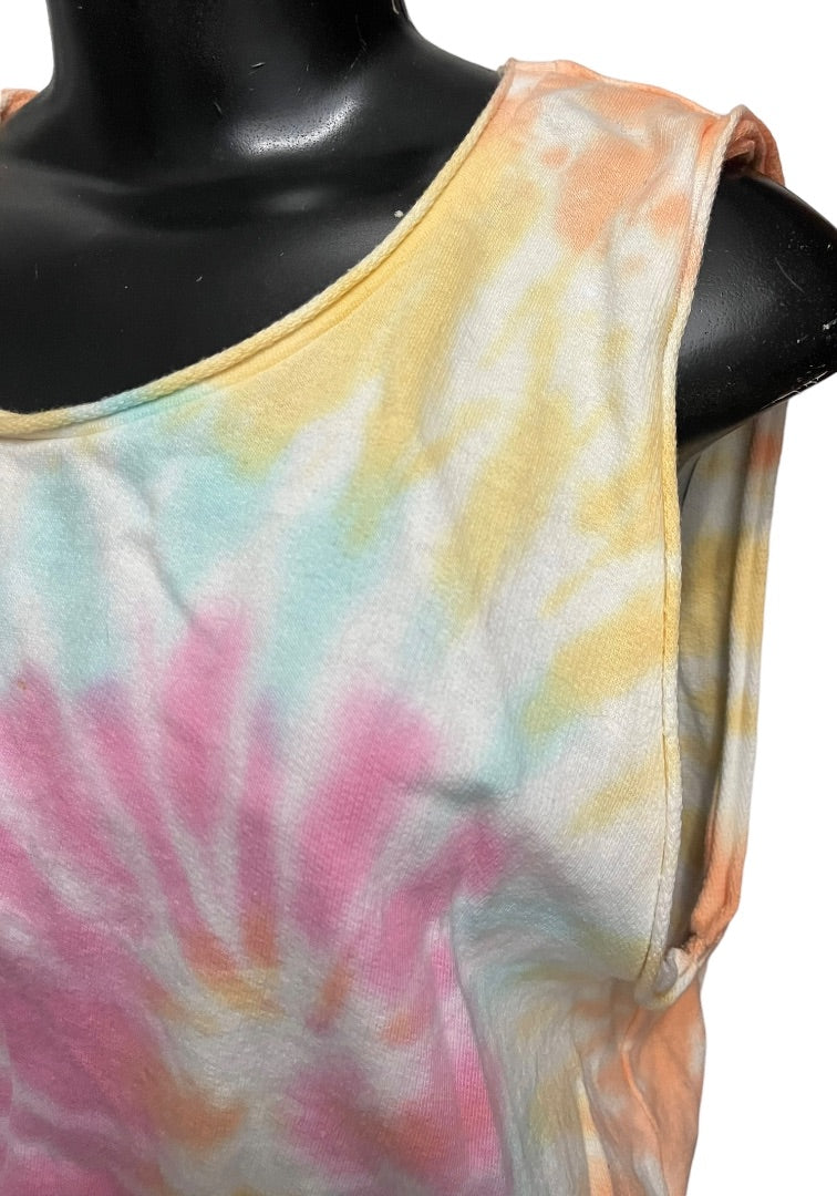 Medium Ocean Drive Cotton Tye Dye Sleeveless Womens Top Elastic Waist