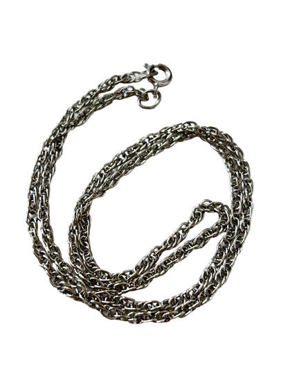 Silvertone Spiral Chain 18" Necklace Lobster Clasp