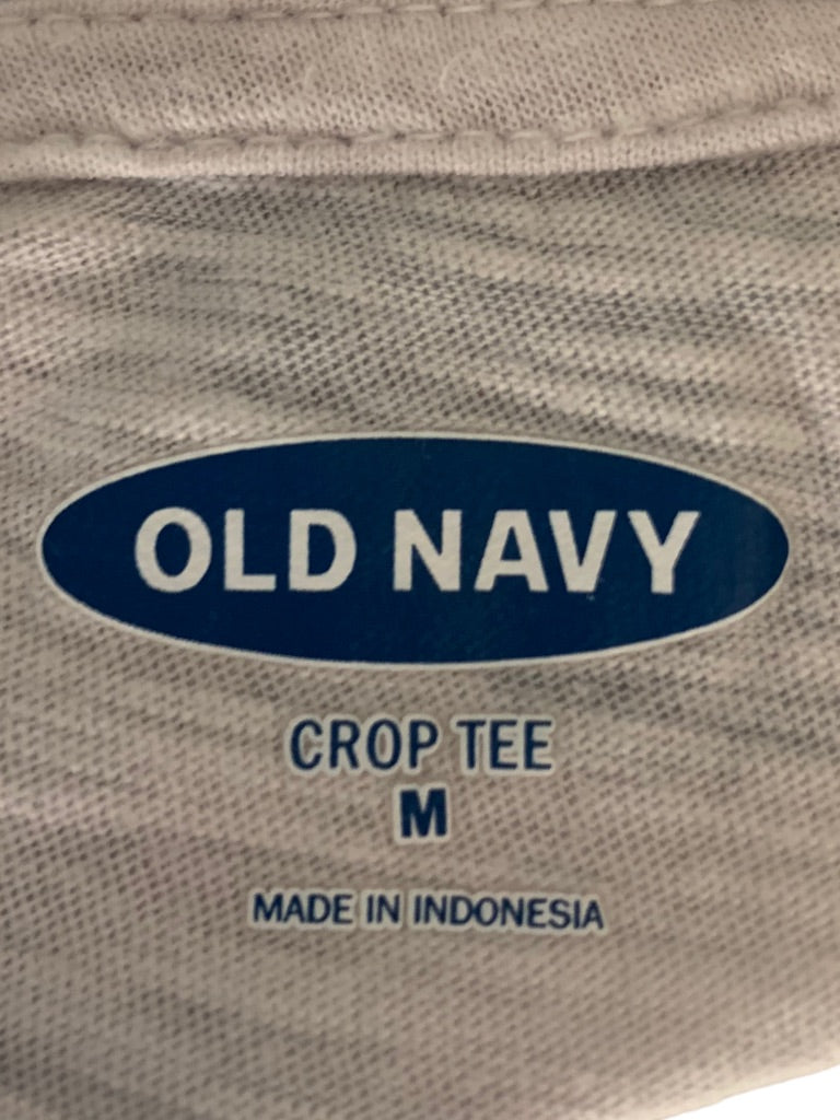 Medium Old Navy Crop Tee Camo Print Gray Women's Tshirt Short Sleeve