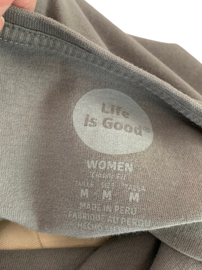 Medium Life is Good Women's Gray Short Sleeve TShirt "Happy Hour"