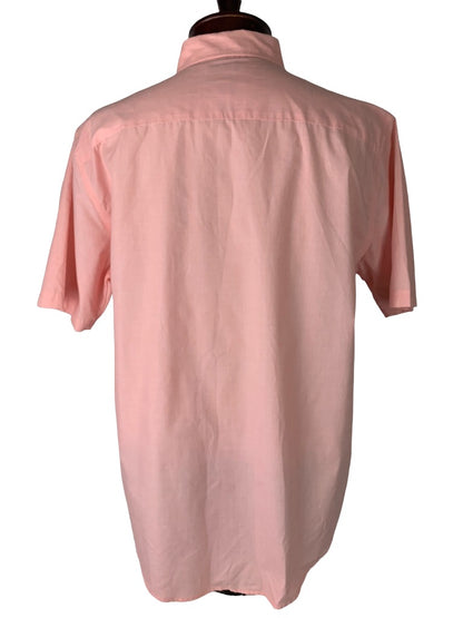 Large Croft & Barrow Men's Pink Button Up Short Sleeve Easy Care Shirt