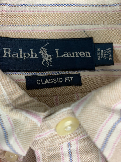 17.5 36/37 Ralph Lauren Classic Fit Men's Button Down Dress Shirt