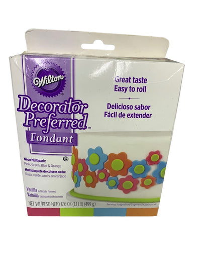 Wilton Decorator Preferred Neon Fondant 4-Pack Fondant Icing Vanilla 17.6oz