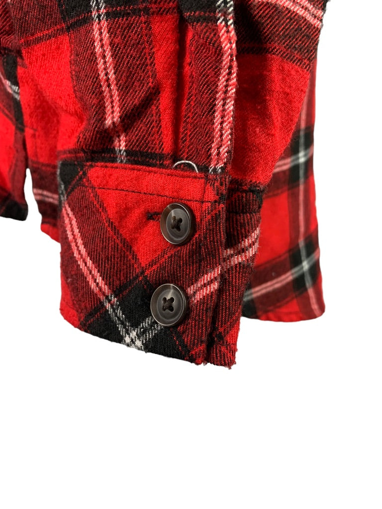 Small Wild Fable Junior Women's Oversize Red Flannel Button Up