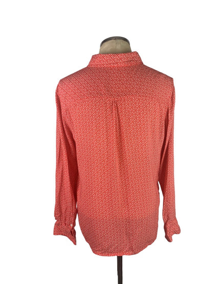 XL Dalia Collection Women's Patterned Pullover Collared Blouse