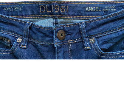 27 DL1961 Angel Mid Rise Skinny Ankle Jeans Dark Wash