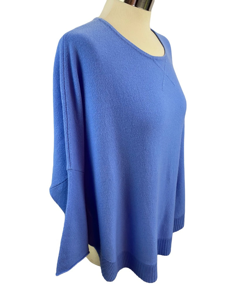 Large Tyler Boe 100% Cashmere Women's Blue Sweater Capelet