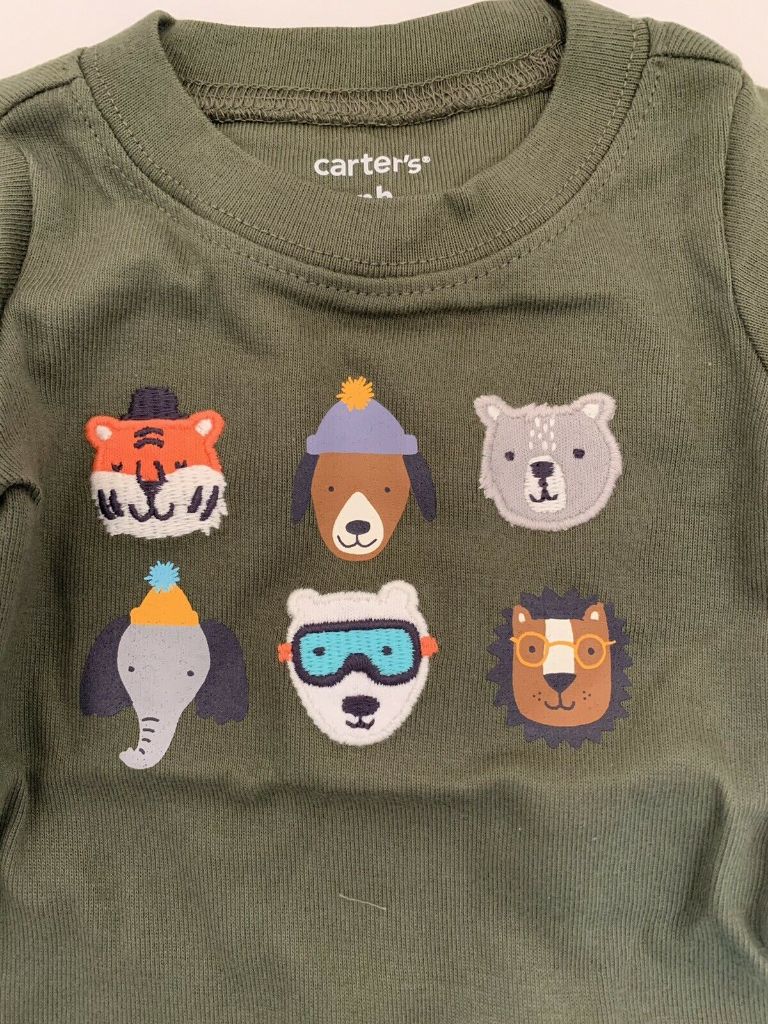 Newborn Carter's 2 Piece Pants and Shirt Animal Outdoor Theme Joggers