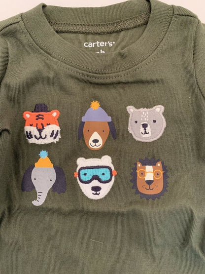 Newborn Carter's 2 Piece Pants and Shirt Animal Outdoor Theme Joggers