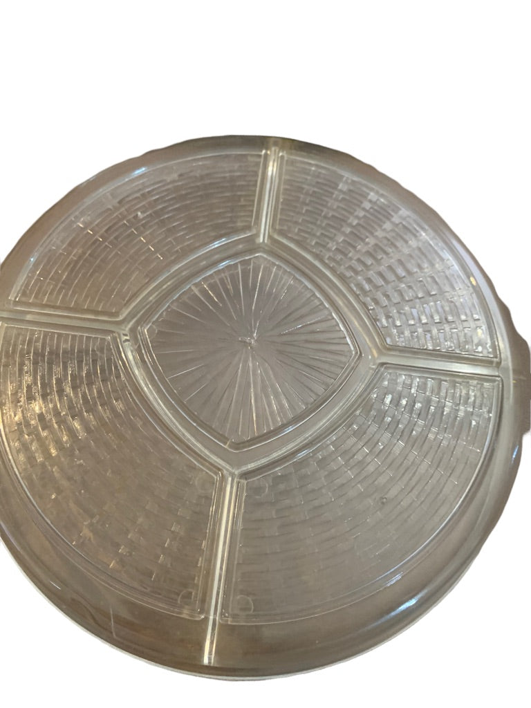 Midcentury OMC Japan Round Bento Box Sectioned Lidded Tray Insert