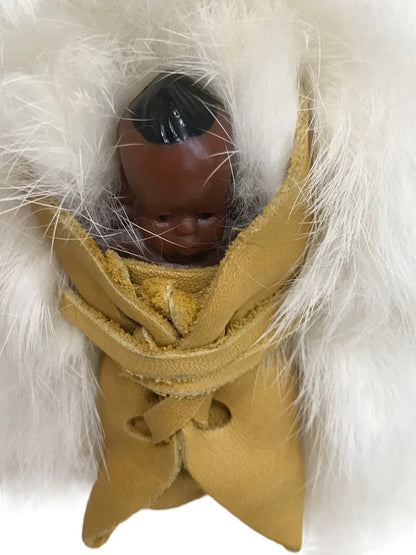 Vintage Art Huron Eskimo Doll Papoose 9"h New Girl