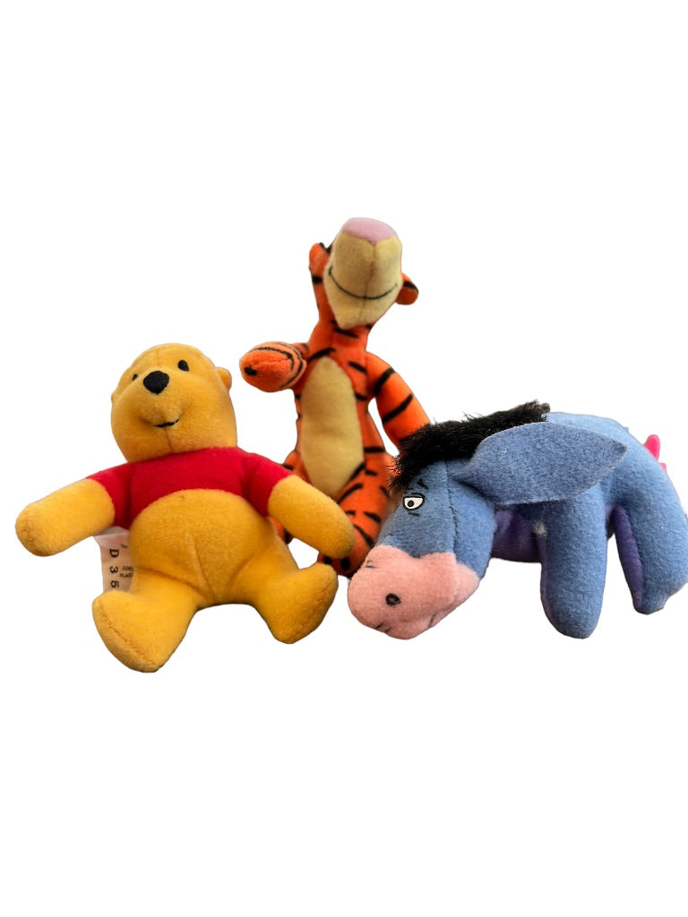 Winnie the Pooh Mini Plush McDonalds Happy Meal Toys Lot of 3 Eeyore Pooh Tigger 2002