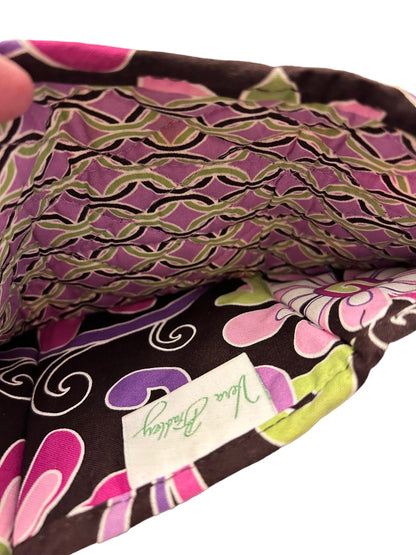 Vera Bradley Purple Punch Pattern Trifold Wallet Hook and Loop Closure
