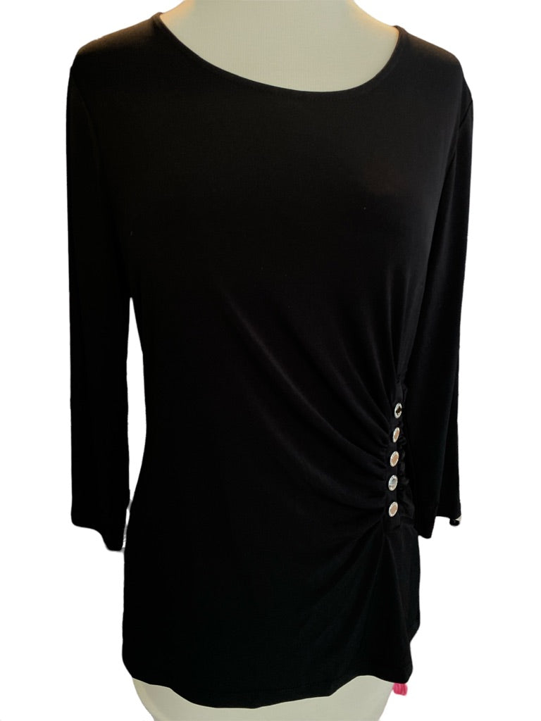 Small Calvin Klein Black Wrap Style Blouse