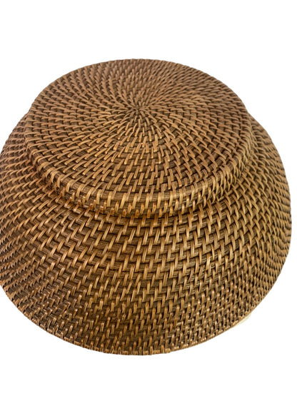 Woven Basket 13.5" Diameter Centerpiece Storage Pedestal 5"h