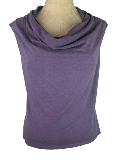 Medium Petite Preswick & Moore Women's Cowl Neck Sleeveless Purple Top