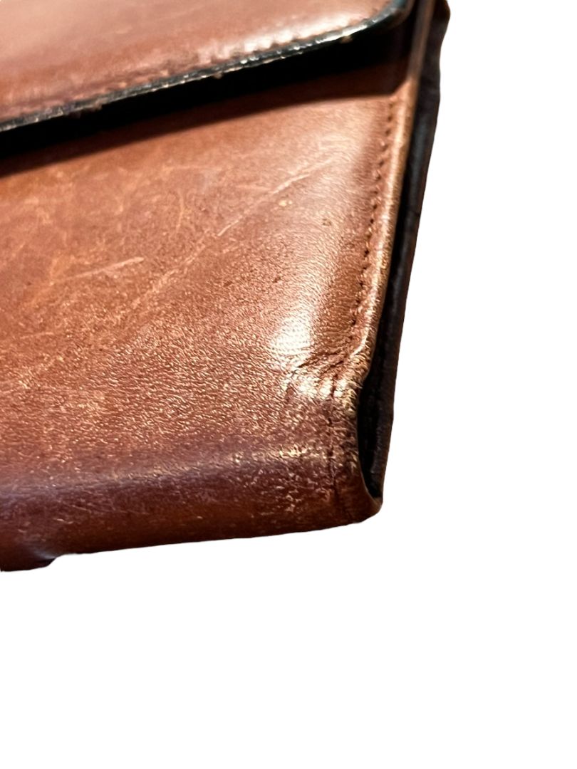 Buxton Brown Leather Wallet Velvet Touch 7.25 x 4 Organizer Clutch Coin Purse