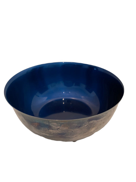 Wallace Silverplate Footed Bowl 5" diameter x 2.5"h Blue Clad