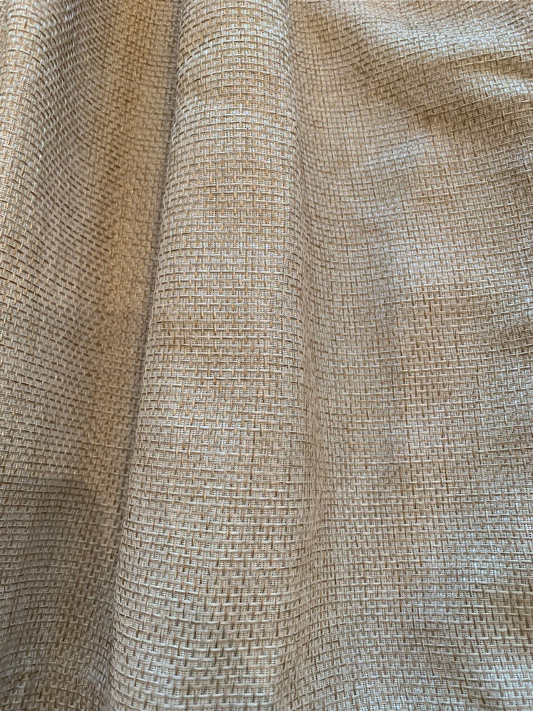 Set of 2 Curtain Panels Lined Grommet 50 x 23" Tan Woven Look