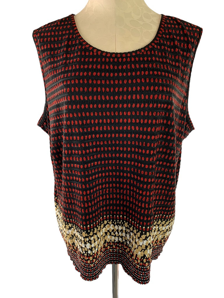 18/20 Dressbarn Woman Multicolor Sleeveless Pucker Stretch Blouse