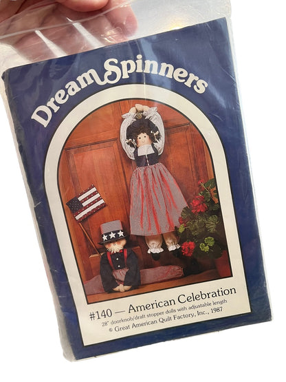 Dream Spinners American Celebration Door Knob Draft Stopper Doll Sewing Pattern Vintage