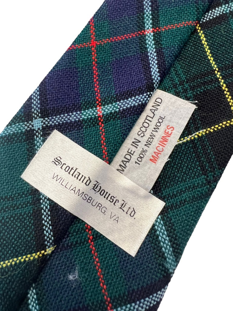 Macinnes Plaid Scotland Wool Tie Scotland House Ltd 100% New Wool 54" Long