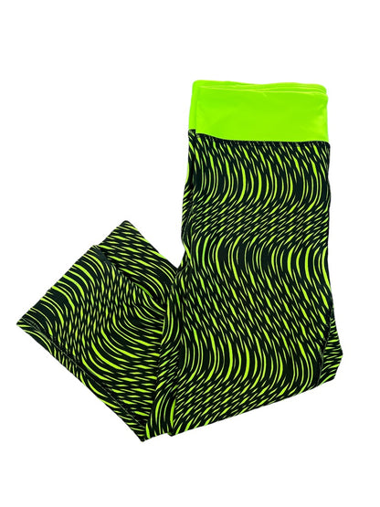 Medium Under Armour Neon and Black Capri Heat Gear Leggings