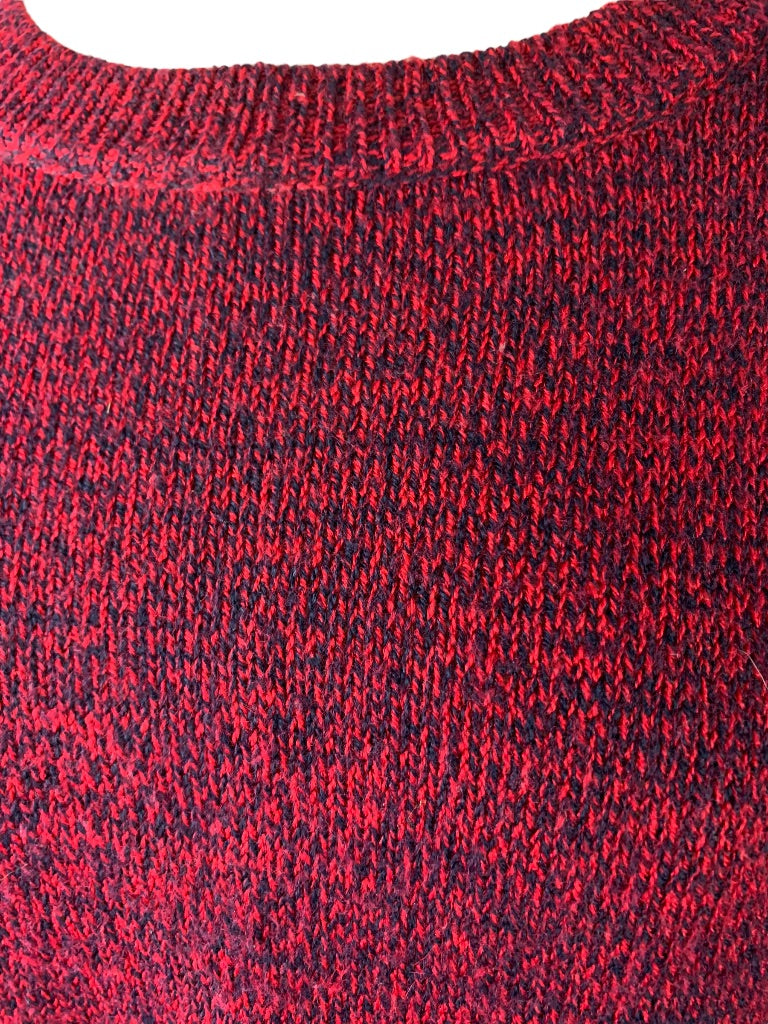 Medium Divided by H&M Junior Women's Lightweight Navy Red Marled Knit Sweater