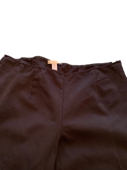 14/16 Chico's Black Side Zip Dress Pants Crop Flat Front Stretch Cotton 27" Inseam