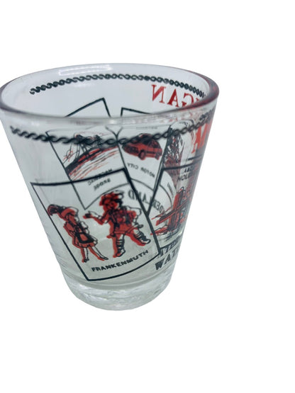 Michigan Souvenir Shot Glass Clear Barware State Illustrations