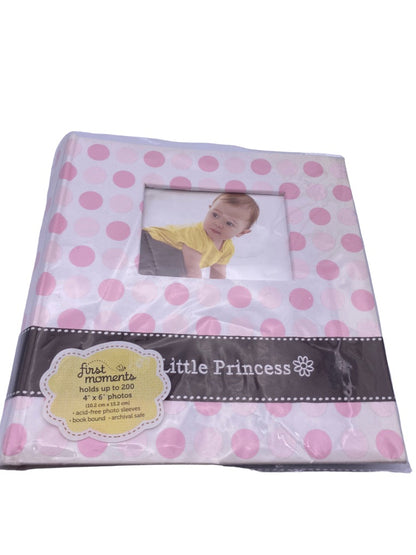 First Moments Baby Girl Photo Album Princess  Holds up to 200 4x6 photos New