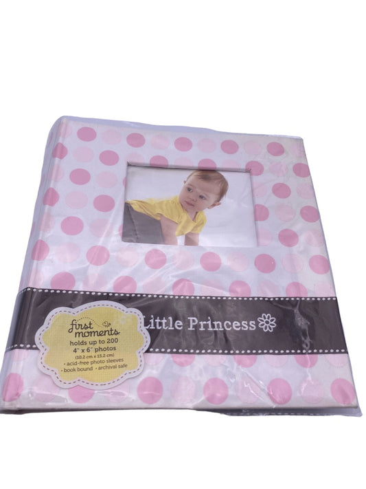 First Moments Baby Girl Photo Album Princess  Holds up to 200 4x6 photos New