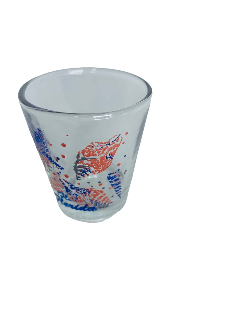 Souvenir Shot Glass Florida Seashells Starfish Theme Barware