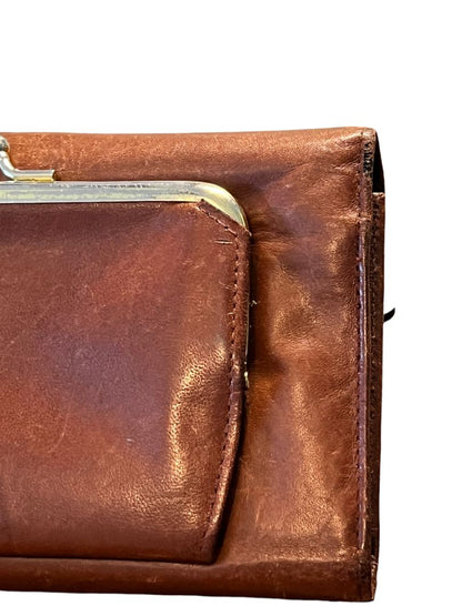 Buxton Brown Leather Wallet Velvet Touch 7.25 x 4 Organizer Clutch Coin Purse