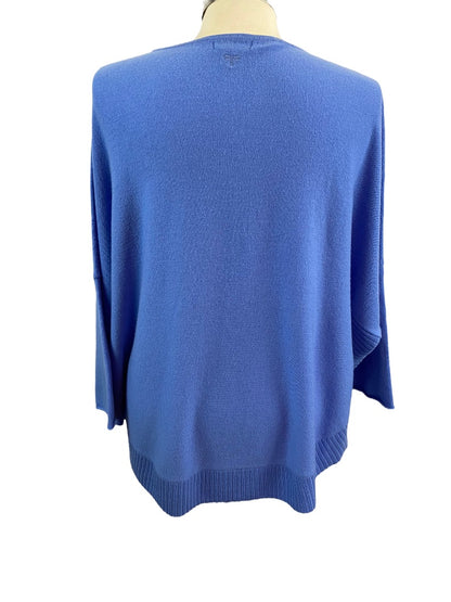 Large Tyler Boe 100% Cashmere Women's Blue Sweater Capelet