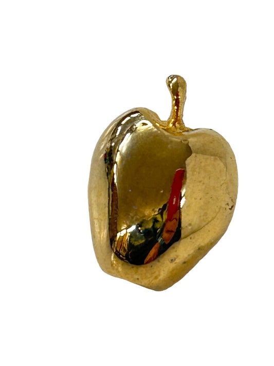 Vintage Signed Jubilee Apple Lapel Pin Goldtone .5 x .75"