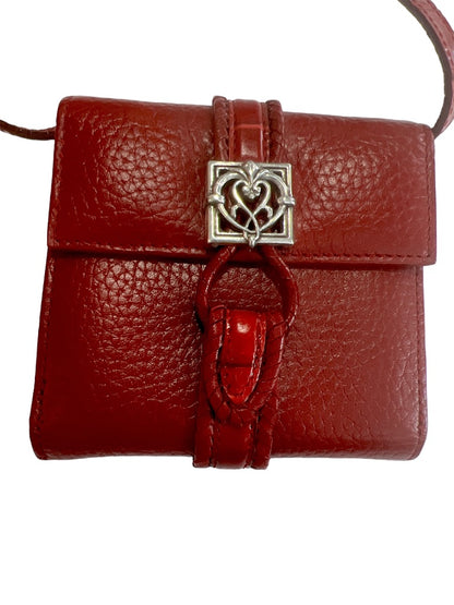 Brighton Red Leather Small Crossbody  Convert To Wallet EUC