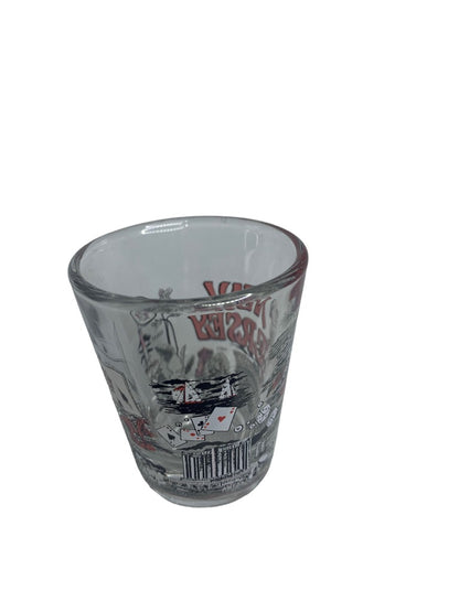 New Jersey State Landmarks Clear Shot Glass Red Black 1.5 oz