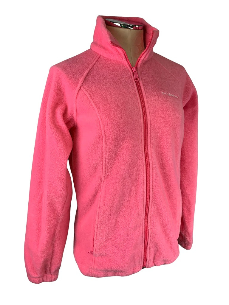 Small Columbia Pink Women's Full Zip Fleece Jacket Zip Pockets