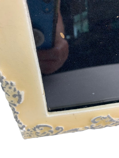 Tabletop Picture Frame Ceramic Butter Yellow and Silver for 5x7