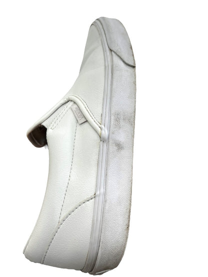 9.5 Vans Mens Classic True White Slip On Sneakers Skater Women's Size 11